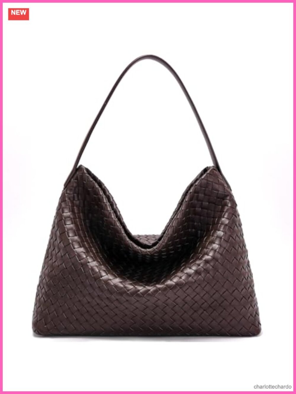 Vegan Leather Woven Tote Bag Women Spacious Shoulder Purse